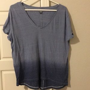 Aerie hi-low ombré blue roll cuff sleeve tunic S